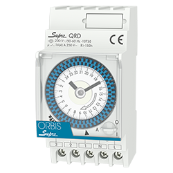 Photo Horloge mcanique 2.5 modules 230VAC Quotidien (15min) rserve 150h | Ref : SUPRA QRD 230V