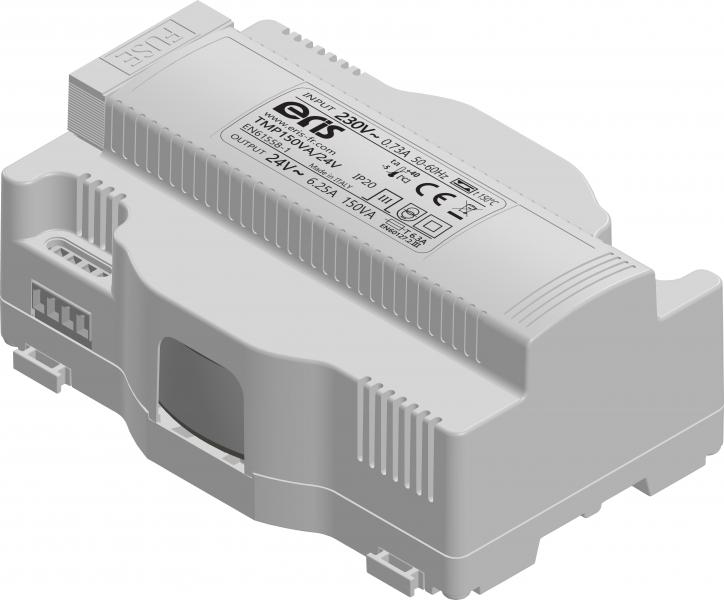 Photo Transformateur modulaire 150VA pour usage permanent. Entre 230VA. Sortie 24VAC 6.25A 9 modules. Classe d'isolation II | Ref : TMP150VA/24V
