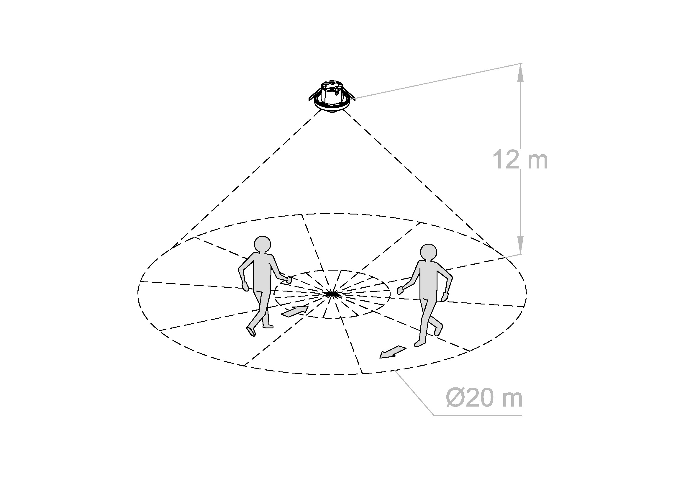 Vignette 3 produit Ref : COMBIMAT 12M | COMBIMAT 12M Dtecteur de mouvement 360 encastr 230V dtection grandehauteur. Montage encastrement plafond. Jusqu\' 300 VA de puissance de commutation LED. Rglage temporisation et sensibilit lumineuse. Limiteur de champ de dtection in