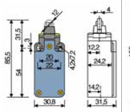 Vignette 3 produit Ref : FM515 | Interrupteur de position Galet Ip65 Metal
