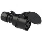 ERIS Fiche femelle mobile 16a 5 ples 6h ip44 noire midnight 215-6X