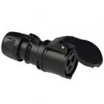 ERIS Fiche femelle mobile 32a 3 ples 6h ip44 noire midnight 223-6X