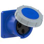 ERIS Prise 3 poles 125a encastre plastron 120x120mm ip67 6h 240vac bleu 3435-6       