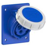 ERIS Prise 3 poles 16a encastre plastron 80x97mm ip67 6h 4132-6F8
