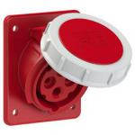 ERIS Prise 4 poles 16a encastre plastron 80x97mm ip67 6h 4142-6F8