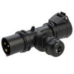 ERIS Prise en t 3 ples 16a 6h 230v noire ip44 arive pe pour cble 94325000
