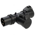 ERIS Biplite 2 prises 3 ples 16a 6h 230v noire ip44 arive fiche mle 3 poles 94325003