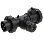 ERIS Prise en t 3 ples 16a 6h 230v noire ip67 arive pe pour cble 94326000