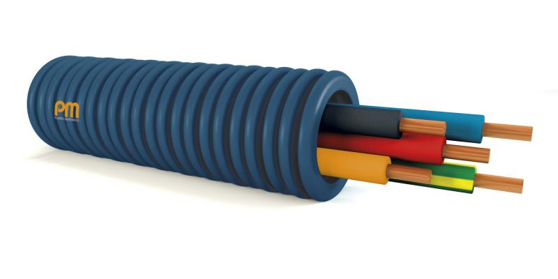 Photo Gaine Prefile PREFILBLEU dm.20 5x1,5 rouge-bleu-vert/jaune-noir-orange H07V-U | Ref : F2U15ABNRT