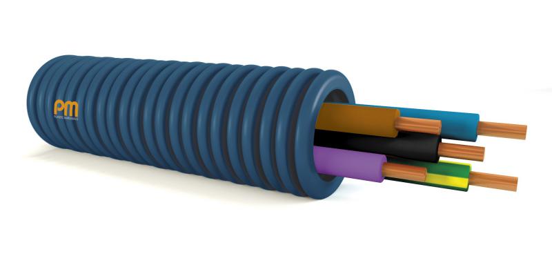 Photo Gaine Prefile PREFILBLEU dm.20 5x1,5 noir-bleu-vert/jaune-marron-violet H07V-U | Ref : F2U15BMNPT