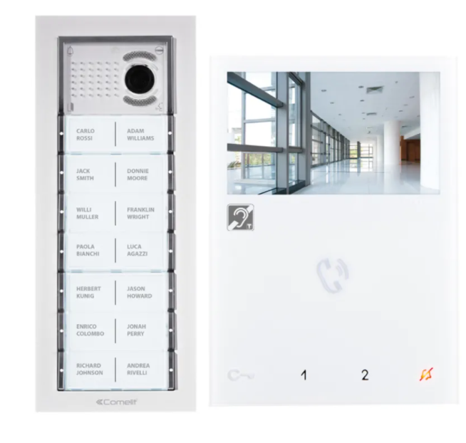 Photo Kit vid�o 2 Fils 6 BP Platine antivandale + moniteur main libre | Ref : KVAV06