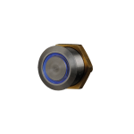 COMELIT IMMOTEC Poussoir inox lumineux c/no/nf 19 mm - couleur bleue - cables 8 cm BP/202L