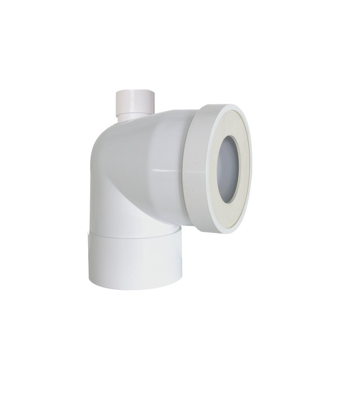Photo Pipe courte femelle  prise d'air, coude  100 x L125mm en PVC | Ref : PCA