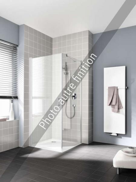 Photo Paroi fixe, fixation murale  droite, Srie CADA XS, CCTWR090202PK, largeur 900 mm, hauteur 2000 mm, Blanc, Verre clair trait anticalcaire Cadaclean | Ref : 1403032250