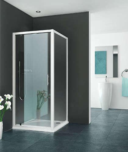 Photo Paroi fixe, Srie EQUI, EIFIX080192PE, largeur 800 mm, hauteur 1900 mm, Blanc, Verre clair trait anticalcaire | Ref : 1406000051