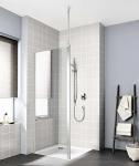ROTH Paroi fixe pose seule stabilisation adaptable plafond ou murale, srie cada xs, ccwdw07020vpk, largeur 700 mm, hauteur 2000 mm, argent poli, verre clair trait anticalcaire cadaclean 1403032263