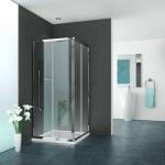 ROTH Ensemble d'angle coulissant - profils poignes, eipgn09019vpe, srie equi, largeur 900 mm, hauteur 1900 mm, profil argent poli, verre clair trait anticalcaire 1406001002