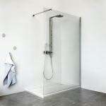 ROTH Walk-in paroi fixe pose seule stabilisation murale  90, srie equi, largeur 700 mm, hauteur 2000 mm, profil argent poli, verre clair trait anticalcaire 1406001220