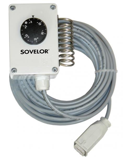 Photo THERMOSTAT D'AMBIANCE ETANCHE CABLE 10 M AVEC CONNECTEUR RAPIDE | Ref : THE