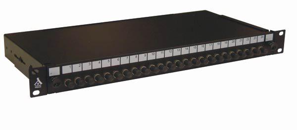 Photo Tiroir optique 19'' avec 24 ST simplex multimode OM1 62,5/125 OM2 OM3 OM4 50/125 noir / kit manageme | Ref : 88803