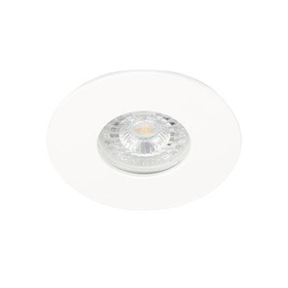 Photo Spot intérieur FLAT DESIGN BBC, blanc mat, fixe. Collerette de Ø 88mm IP65 , compatible RT2020 & BBC. Kit optique spoterie référence 2598 inclus. | Ref : 266510