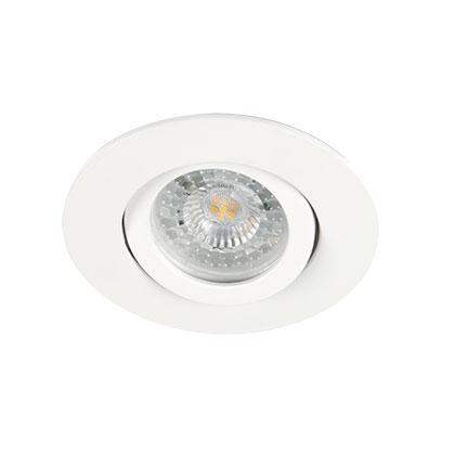 Photo Spot intrieur FLAT DESIGN BBC, blanc mat, orientable. Collerette de  95mm IP65 , compatible RT2020 & BBC. Kit optique spoterie rfrence 2598 inclus. | Ref : 266520