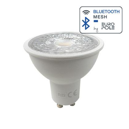 Photo Lampe LED GU10 - BLUETOOTH MESH 4W RGB+TW (2700-6000K) 100lm IP20 230V Pilotage : via smartphone ou avec tlcommande radio HF (45300) | Ref : 406338
