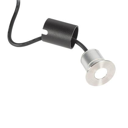 Photo Pack 4 encastrés de sol extérieur Mini ZEPH rond 4000K 95 Lm. Livré avec alimentation étanche 24V déportée. Optique balisage 120°, puissance 3W. Collerette INOX 316L. IP67 - IK 08. Connectiques IP68 mâle et femelle pré-installées. | Ref : 46211