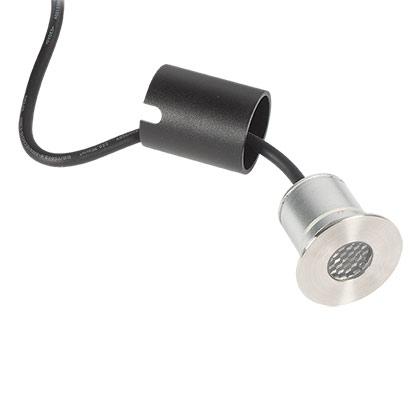 Photo Pack 4 encastrs de sol extrieur Mini ZEPH rond bleu. Livr avec alimentation tanche 24V dporte. Optique 30, puissance 3W. Collerette INOX 316L. IP67 - IK 08. Connectiques IP68 mle et femelle pr-installes. | Ref : 46712