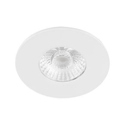 Photo Encastré de plafond LED'UP UNIVERSAL rond fixe blanc mat (RAL9016). 4000K, IRC : 80, 650lm (6W - 109lm/W). Compatible Isolants soufflés et rouleaux. Collerettes complémentaires existantes | Ref : 57001