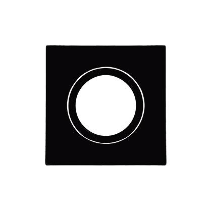 Photo Accessoire pour gamme LED'UP UNIVERSAL : collerette carre noir mat orientable. Installation : sur encastr de plafond LED'UP UNIVERSAL orientable | Ref : 5735