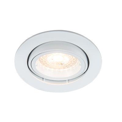 Photo Encastr� int�rieur RTIGHT LED GU10 blanc mat orientable 3000K 500lm dimmable. Optique : 38�. Puissance : 6W. Collerette : � : 95 mm. Compatible RT2012 & BBC - Certificat APAVE. | Ref : 63500