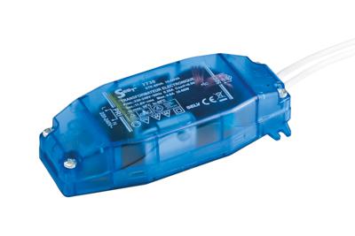 Photo Transformateur lectronique 4-60 VA. Eclairage LED / halogne 12V IP20. Dimmable dbut et fin de phase. Cbl au secondaire :  0,3m 2x1,5mm SILICONE HT. Dimensions : 110 x 45 x 25 mm | Ref : 7730