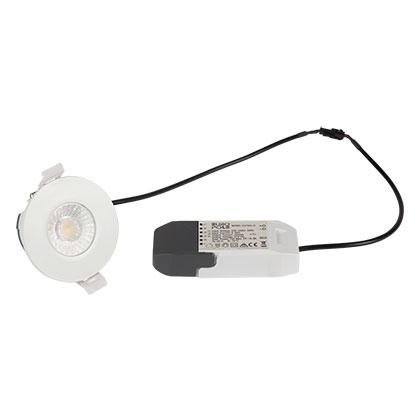Vignette 2 produit Encastr de plafond LED'UP UNIVERSAL rond fixe blanc mat (RAL9016). 3000K, IRC : 80, 600lm (6W - 100lm/W). Compatible Isolants souffls et rouleaux. Collerettes complmentaires existantes | Ref : 57000
