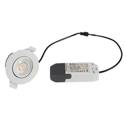 Vignette 2 produit Encastr de plafond LED'UP UNIVERSAL rond orientable blanc mat (RAL9016). 2700K - 3000K - 4000K, IRC : 80, 500/525/600 (6W - 91lm/W). Compatible Isolants souffls et rouleaux. Collerettes complmentaires existantes | Ref : 57016