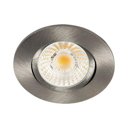 Vignette 2 produit Collerette LED'UP UNIVERSAL aluminium brossé. Installation : sur encastré de plafond LED'UP UNIVERSAL orientable. | Ref : 5713