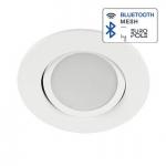 EUROPOLE Encastr de plafond led'up universal - bluetooth mesh rond orientable blanc mat (ral 9016) - rgb+tw (2700-5000k) 250-300lm cri>80. rt2020/ip65. puissance nominale : 6w. pilotage : via smartphone ou avec tlcommande radio hf (45300). 82mm 57019