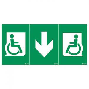 URA Pictogramme universel autocollant avec fauteuil roulant + flche 956971