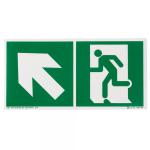 URA Pictogramme autocollant  running man + flche oblique haute gauche 956764