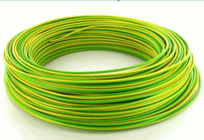 CABLES DOMESTIQUES Fil de cablage rigide h07 vu 1.5 vert jaune touret 0001VJT
