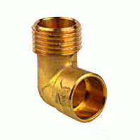 Photo Raccord laiton Thermador Coude  souder 92GC femelle  souder - mle  visser 12 - 3/8'' | Ref : 92GC1212     