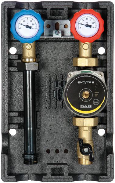 Photo Groupe hydraulique mlange DN25 avec vanne et circulateur. Rgulation sans fil ref. RA130. | Ref : GHM25CRA130