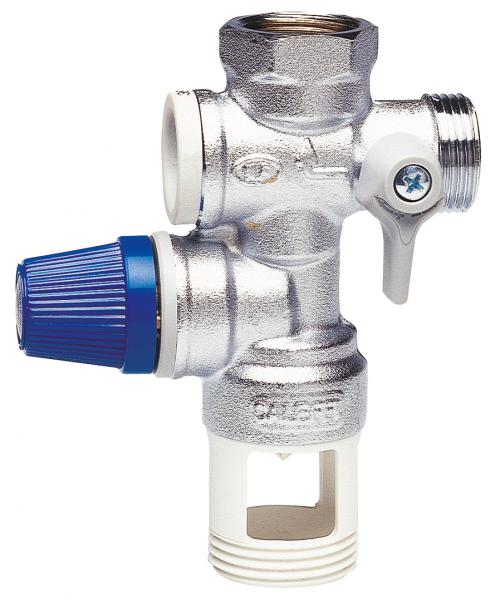 Photo Groupe de sécurité 3/4'' vertical siège inox chromé Thermador Caleffi | Ref : GSI