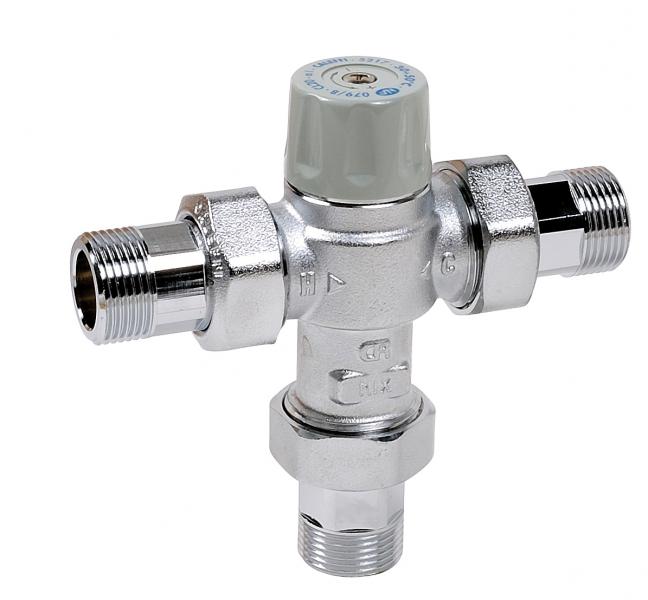 Photo Mitigeur Thermador Caleffi 3/4 30-50c avec filtres et clapets, NF | Ref : MT521720     