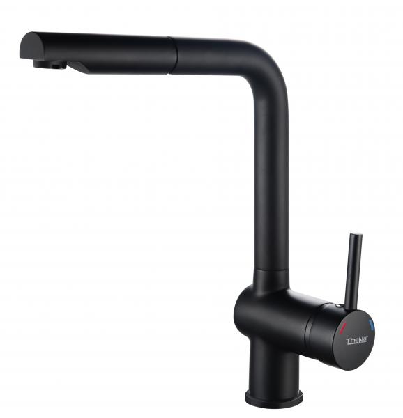 Photo Mitigeur / Robinet pour vier. Douchette extractible 1 jet. Cartouche  40mm.Noir. | Ref : TAN11N