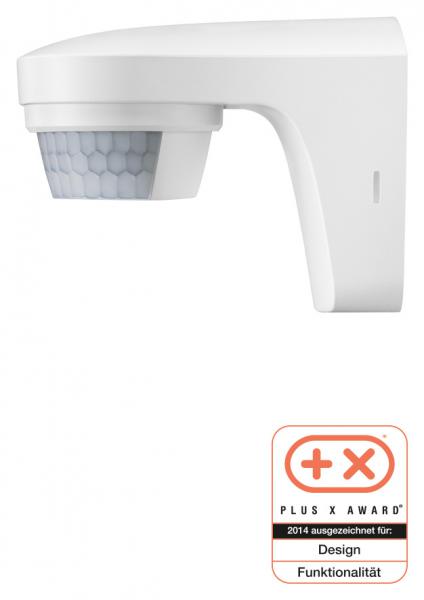 Photo theLuxa S180 BLANC - Détecteur de mouvement blanc pour installation extérieur. Angle de détection 180°, portée 12 m à 2.5m de Hauteur. IP55. Contact alimenté 10A. Coupure lampe LED max 100W. temporisation 1 sec à 20 min. | Ref : 1010505