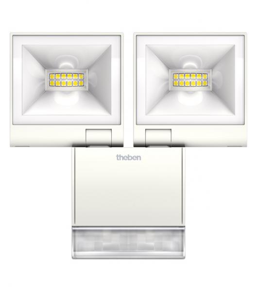 Photo theLeda S20 M BLANC - Projecteur LED 20W blanc , 2 X 840 lm, 4000 K. IP55. 230V. IRC sup 80. Dtecteur 180, porte 12 m  2.5 m haut. temporisation 10 sec - 20 min, rglage luminosit 5-800 lux. Fonction matre/esclave. | Ref : 1020983