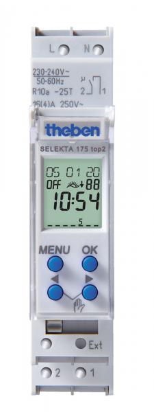 Photo SELEKTA 175 TOP2 BLISTER - Interrupteur horaire digital astronomique  programme 24 h / 7jrs. 1 Module DIN. Tension 230V. Rserve de mmoire. 1 contact renforc 16A. Temp. de fonctionnement -25-+55 avec compensation thermique. | Ref : 1750152