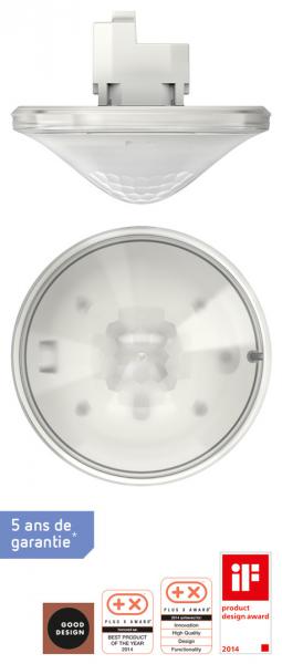Photo thePrema P360 SLAVE E UP BLANC - Dtecteur de prsence esclave 360 blanc. Montage encastr plafond. IP40. . Dtection carre 64 m  2.5 m de haut. | Ref : 2070130