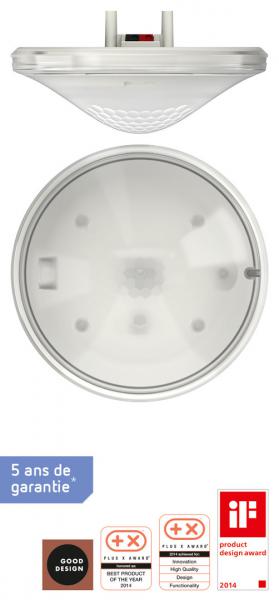 Photo thePrema S360 KNX UP BLANC - Dtecteur  de prsence KNX blanc fixation encastre plafond IP40 360. 2 circuits clairage + 2 circuits de prsence 6M X 6M H 2,5 M   Paramtrage possible avec tlcommande | Ref : 2079500